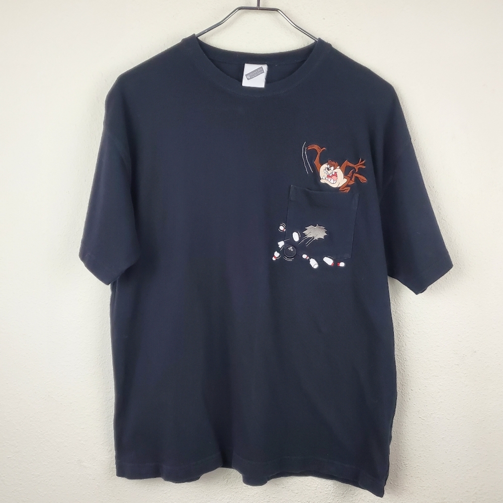 Warner Bros. Taz Pocket Tee - Navy with Red and White Accents
